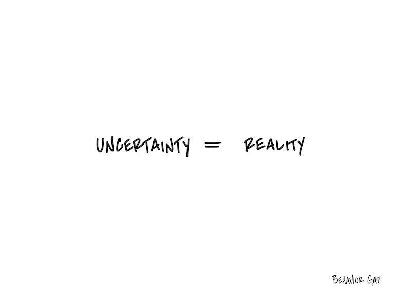 Carl Richards Behavior Gap Uncertainty Equals Reality