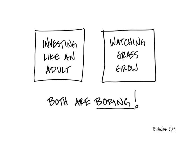 Carl Richards Behavior Gap Watching Grass Grow
